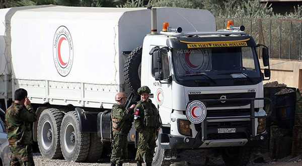 ICRC: 13 Trucks of Aid Enter Syria's Eastern Ghouta ICRC: 13 Trucks of Aid Enter Syria’s Eastern Ghouta
